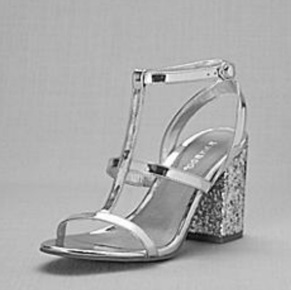 David's Bridal Block-Heel Strappy Sandals